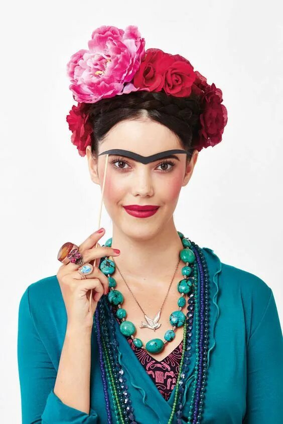 Прическа фриды кало как сделать Pin en DIY Frida Kahlo Costume Ideas