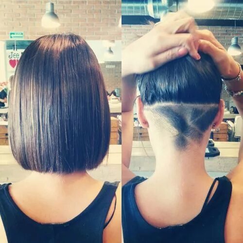 Прическа где сзади волосы длиннее Love scissors! unter We Heart It. Undercut hairstyles, Hair styles, Shaved hair