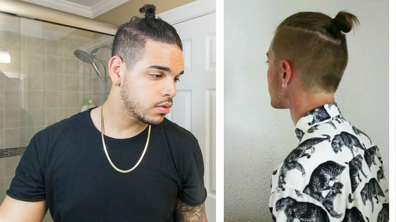 Прическа где волосы по бокам Man buns Man bun hairstyles, Short hair bun, Curly bun hairstyles