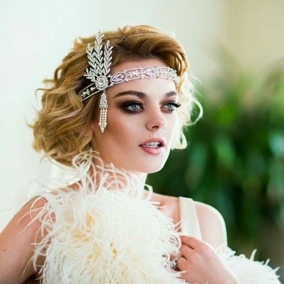 Прическа гэтсби на длинные Gatsby tiara / crown Coiffures vintage, Coiffures gatsby, Cheveux lâchés pour ma