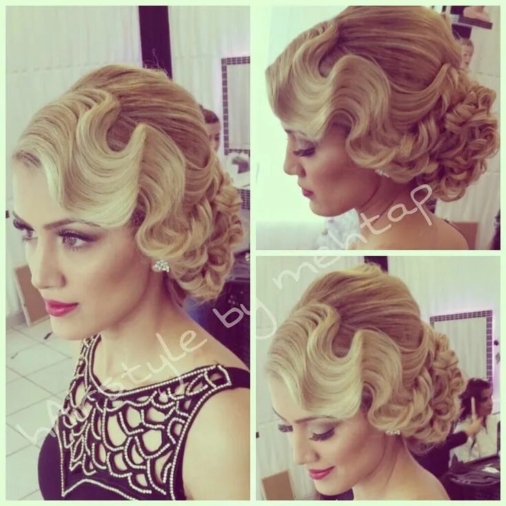 Прическа гэтсби на средние Wasserwelle Wedding hairstyles, Vintage wedding hair, Flapper hair