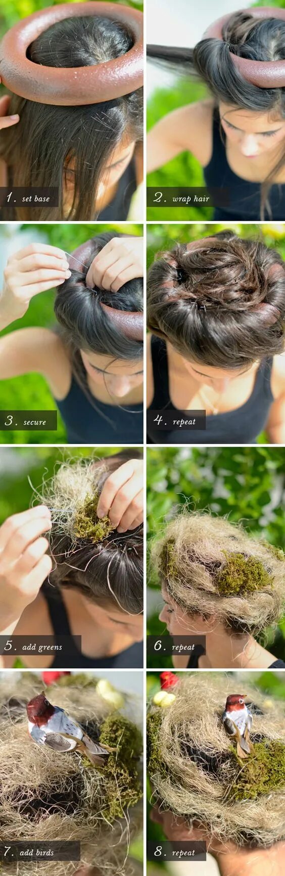 Прическа гнездо Halloween - Bird nest (possibly as Mother Nature) Halloween beauty, Crazy hair d