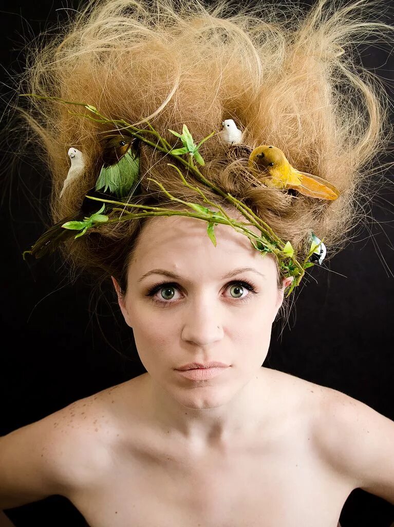 Прическа гнездо @jilliandraper Mother nature costume, Fairy hair, Halloween hair