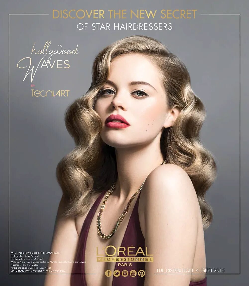 Прическа голливудская волна на средние волосы L'Oréal Professionnel Hollywood Waves on Behance Hollywood hair, Hollywood waves