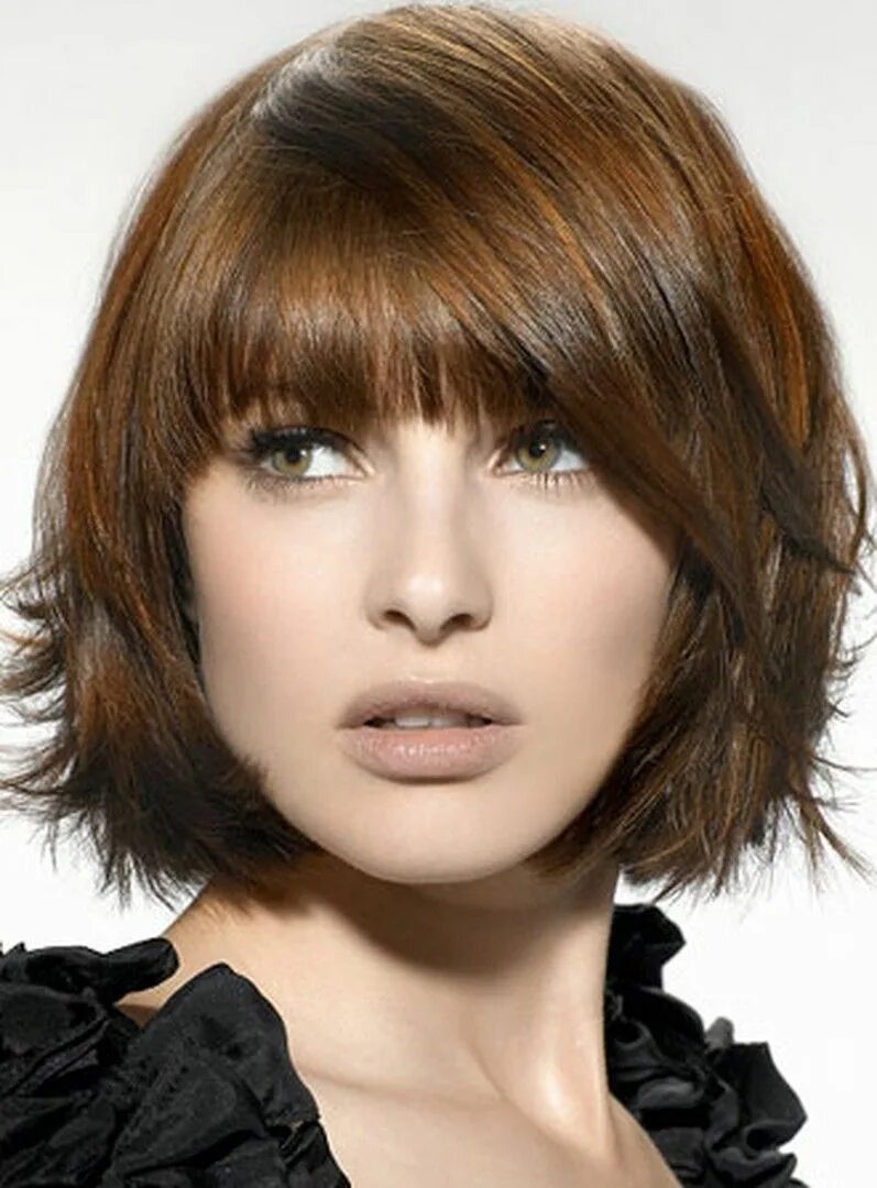 Прическа градуированное каре с челкой фото New Arrival Chic Medium Straight Light Brown Wig 8 Inches Custom Of Stars Short 