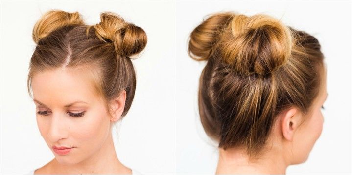 Прическа гульки на короткие волосы the double bun Double buns, Bun, Hair