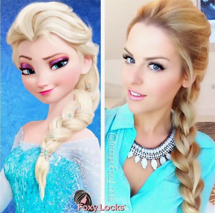 Прическа холодная Imogen Foxy Locks: Volumised French Braid Hairstyle Disney's Elsa from Frozen Ha