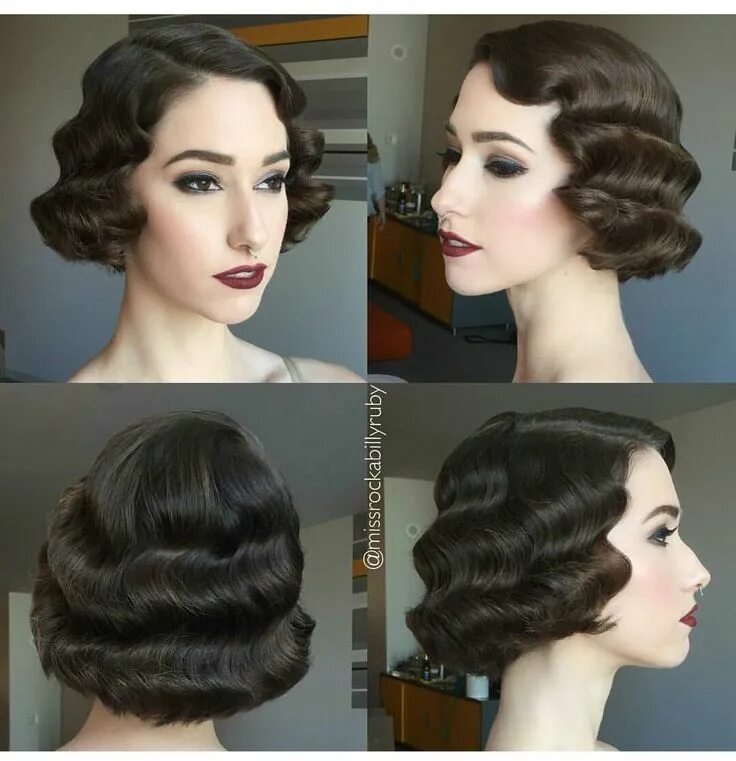 Прическа холодная волна как сделать Pin on Wedding Hair & Makeup 1920s hair short, Short hair styles, Retro hairstyl