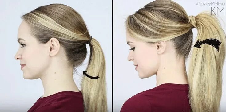 Прическа хвост на средние волосы 7 Twists On Your Average Ponytail Perfect ponytail, Hair looks, Hair hacks