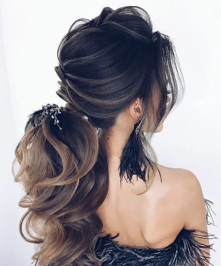 Прическа хвост на средние волосы на свадьбу Pin by BbK on Hair Hair styles, Pony hairstyles, Bride hairstyles for long hair