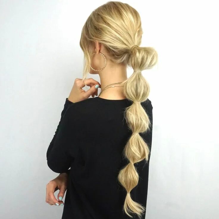 Прическа хвост с резинками на длинные ☪ Pinterest → FrenchFanGirl ☼ Bubble ponytail, Hair styles, Ponytail hairstyles