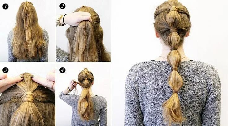 Прическа хвостики с резинками на длинные волосы ponytail hair tutorial Волосы в хвосте, Прически, Косметические товары