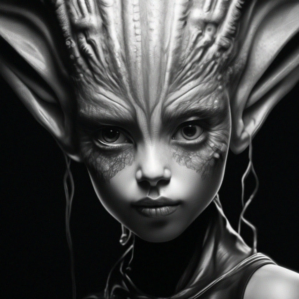 Прическа инопланетянки для девочки "Alien girl" - image created in Shedevrum