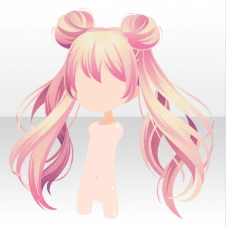 Прическа из аниме для девочек Hairstyle) Magical Twin Horn Buns Hair ver.A pink Chibi hair, Manga hair, How to