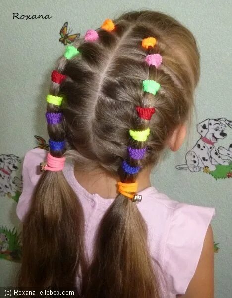 Прическа из резинок для девочек в садик Kids hairstyles, Hair styles, Girl hairstyles