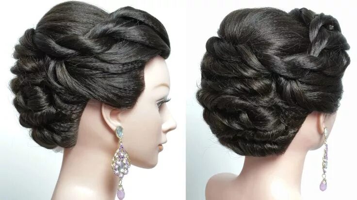 Прическа из жгутов на длинные волосы Twisted Updo. Bridal hairstyle for long hair. Tutorial Hair tutorials for medium