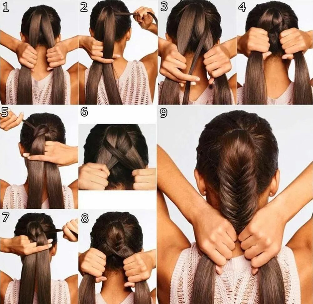 Прическа как плести фото пошагово Acconciature Eleganti: Foto e Tutorial per imparare Hair braid diy, Fish tail br