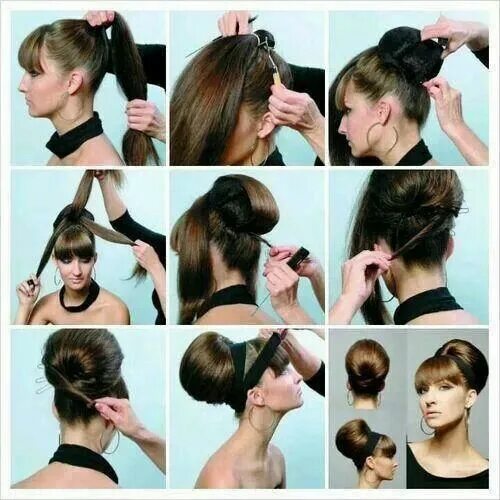 Прическа как сделать пошаговая Easy hairstyle for medium/long hair Long hair updo, Vintage hairstyles tutorial,