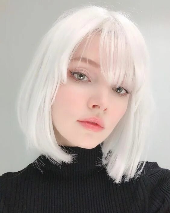 Прическа каре белая Beautiful Face 075 :: 싸굴다방 DJ Latest hair color, Hair color trends, White hair