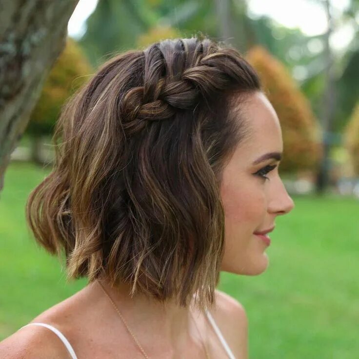 Прическа каре фото косы Louise Roe on Twitter Braids for short hair, Short wedding hair, Short hair updo