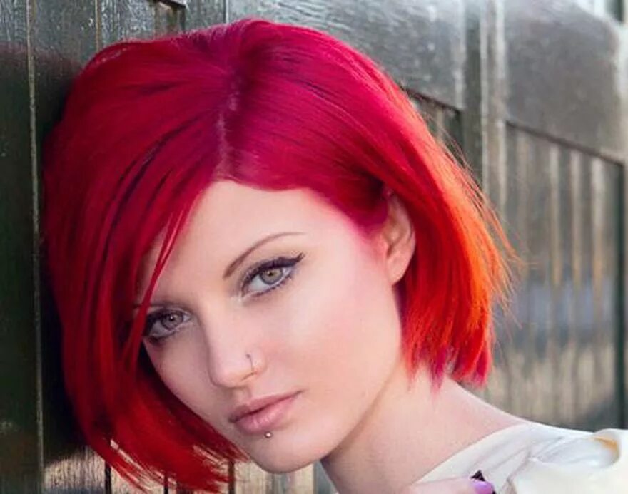 Прическа каре красные волосы Dyed red hair, Winter hair color, Short hair color