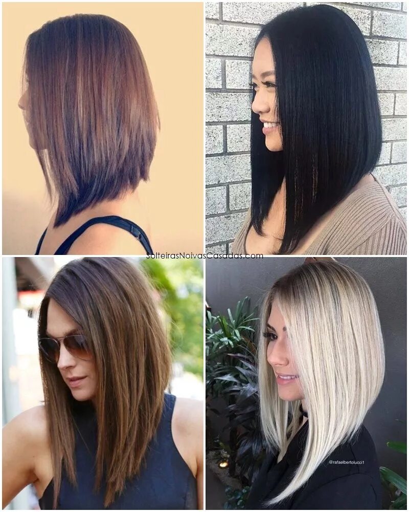 Прическа каре на удлинение Cortes de cabelo da moda para 2018 Cortes feminino modernos - Solteiras Noivas C