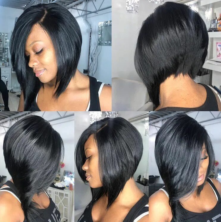 Прическа каре на удлинение 50 Sensational Bob Haircuts for Black Women Stacked bob haircut, Short bob hairs