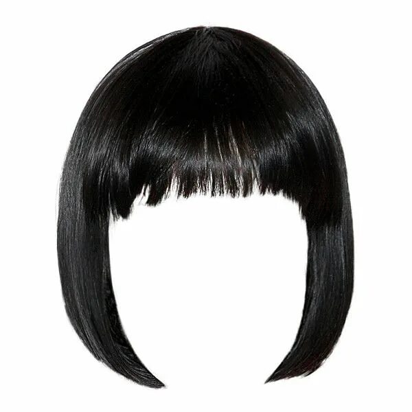 Прическа каре пнг Long Bangs Black Wig Hairstyle