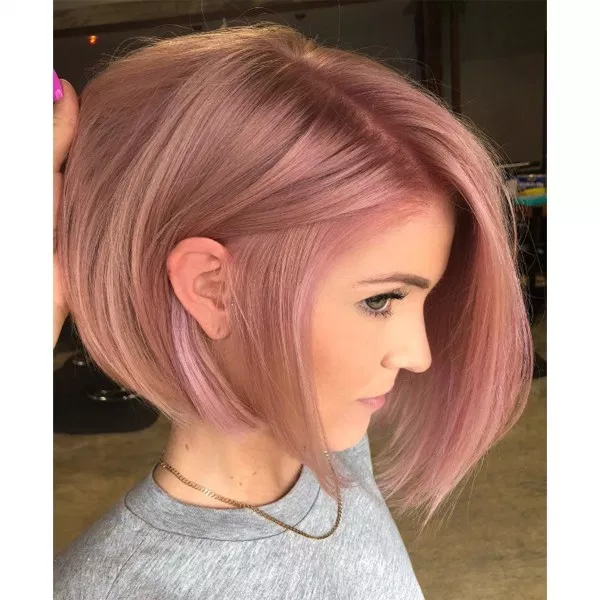 Прическа каре розовыми Blush Pink Rose Hair Color Formula And Application Rose hair color, Hair color f