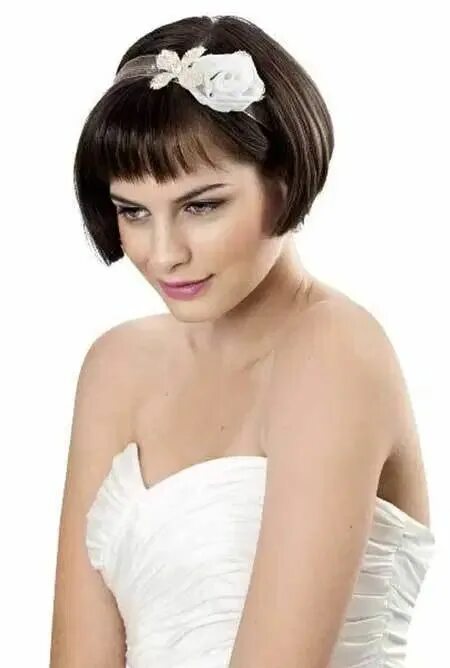 Прическа каре с бантом 25 Wedding Hairstyles for Short Hair Short bridal hair, Short wedding hair, Shor