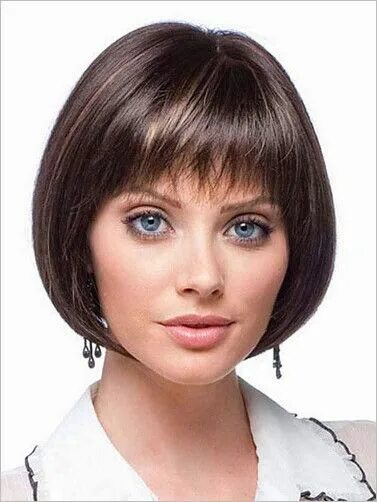 Прическа каре с челкой для круглого Cute Bob - Love it! ❤ Short wigs, Short hair cuts, Remy human hair wigs