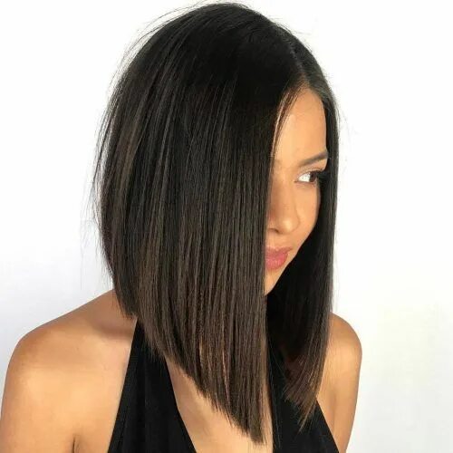 Прическа каре с длинными прядями впереди 24 Poppin' Medium Box Braid You Have to See Long bob haircuts, Asymmetrical bob 