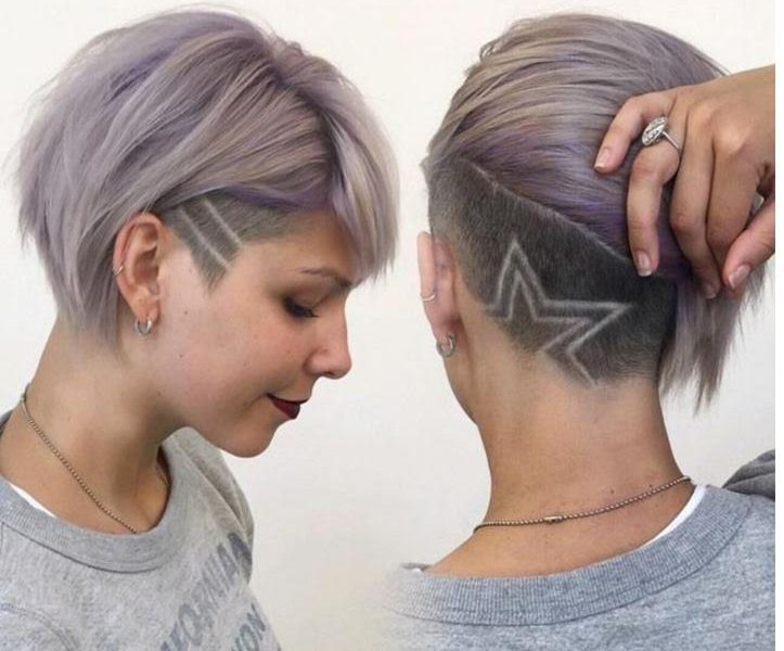 Прическа каре с выбритым затылком kazılı saç modelleri - Google'da Ara Undercut hairstyles, Short hair with bangs,