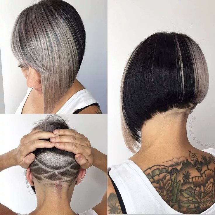 Прическа каре с выбритым затылком #hairdare Short hair styles, Hair styles, Multicolored hair