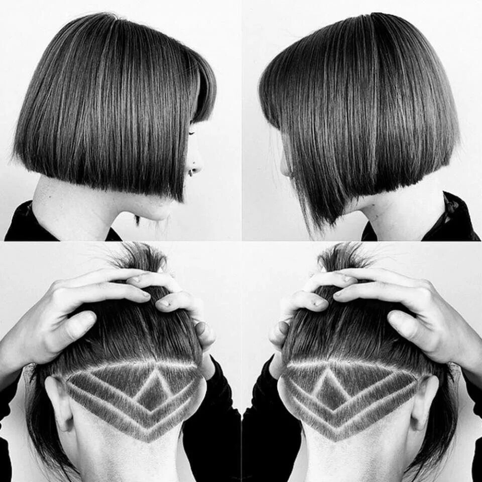 Прическа каре с выбритым затылком Hidden Undercuts Undercut hairstyles, Undercut hairstyles women, Short hair unde