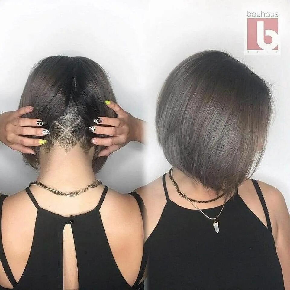 Прическа каре с выбритым затылком Pin on Corte de cabello Medium short hair, Undercut hairstyles women, Undercut l