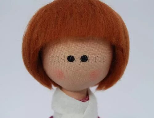 Прическа каре у текстильный куклы Sew the head and make a short hairstyle doll. Discussion on LiveInternet - Russi