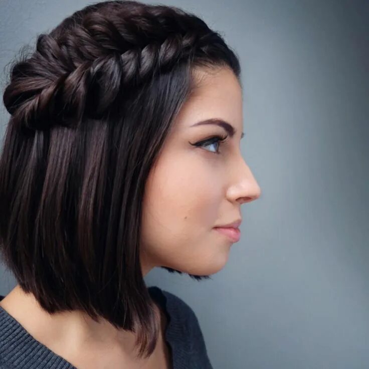 Прическа каре заплести 29 Swanky Braided Hairstyles To Do On Short Hair - Wild About Beauty Prom hairst