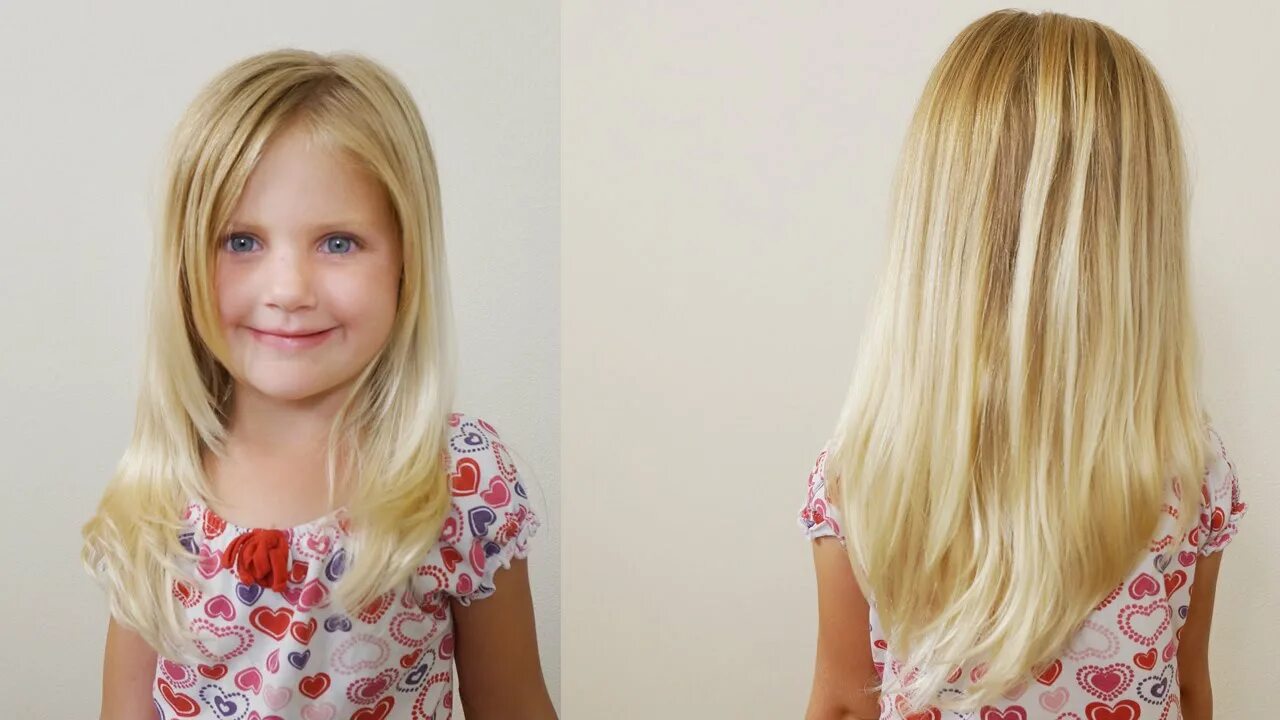 Прическа каскад для девочек 12 лет How To Cut Girls Hair // Long Layered Haircut for Little Girls - YouTube