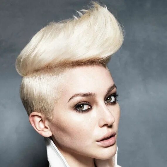 Прическа кок женская Blonde Quiff Hairstyle With punk and grunge back on the catwalks this season, an