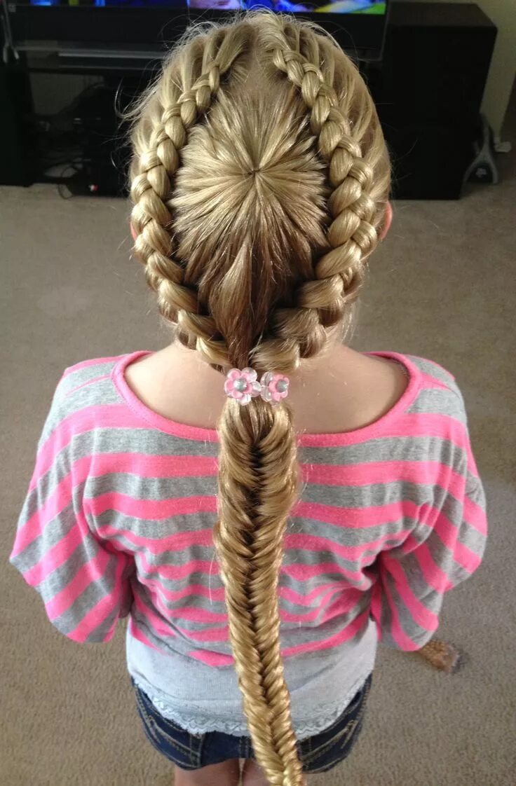 Прическа колосок для девочки на длинные волосы Pin by Maria Rosenbauer Leiss on My Hairstyles Hair styles, Kids braided hairsty