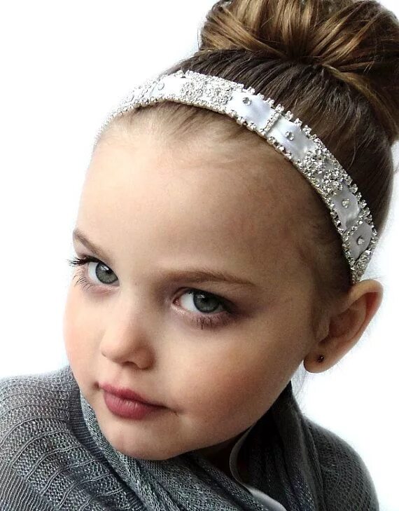 Прическа кольцо для девочки Flower Girl Communion Bridal Rhinestone Crystal Headband Headpiece Halo Pearls S