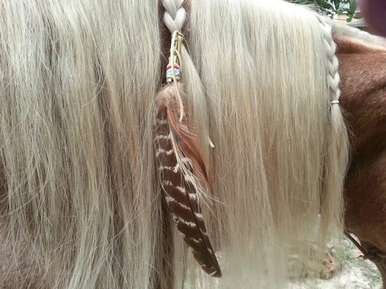 Прическа конского волоса Beaded Turkey Equine Mane Tail or Hair Ornament Bead Etsy