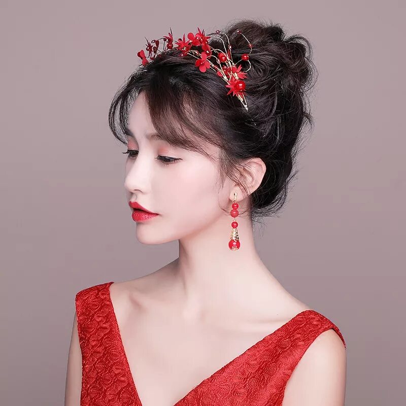 Прическа корейская женская современная Fashin Koreanische Braut Stirnband Stoff Blume Kopfschmuck Hochzeit Haar Zubehör