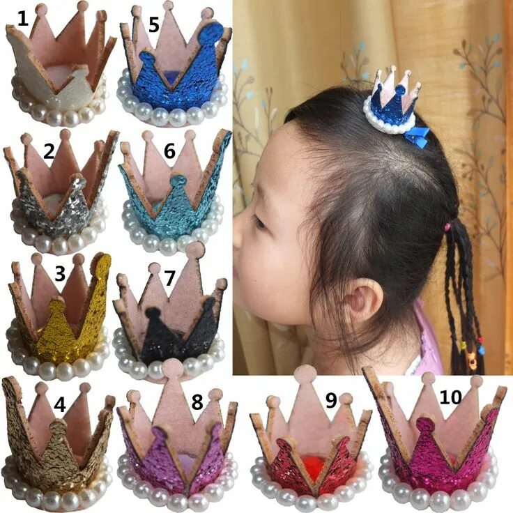 Прическа корона как сделать Crown glitter clips New Princess Hair clips with Rhinestone Tiaras Barrettes Hai