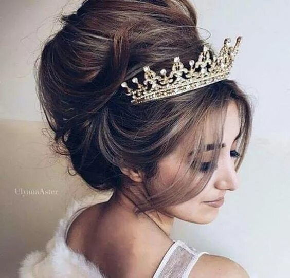 Прическа корона на длинные волосы Свадебные прически с тиарой Long hair styles, Wedding hairstyles with crown, Wed