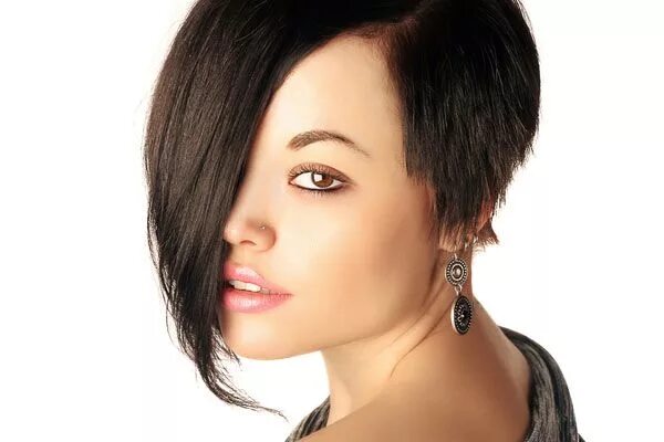 Прическа короткая одна сторона длинная Hairstyles For Women 2015 - Hairstyle Stars Asymmetrical bob haircuts, Short hai