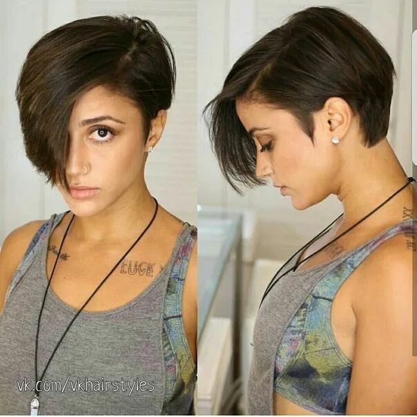 Прическа короткая одна сторона длинная ✂ Модные стрижки и прически 2018 фото ✂ Short hair model, Short hair styles pixi