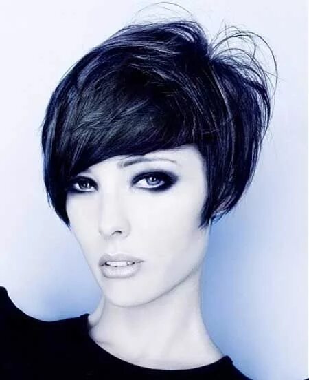 Прическа короткая с косой короткой челкой Short Bob Hairstyle Ideas-12 Short hair pictures, Short hairstyles for thick hai