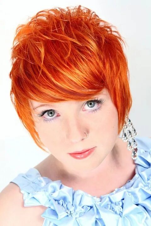 Прическа короткие рыжие волосы Womans Short Hair - Color Bright Red Orange - Hair Created By Amanda Marie - Mak